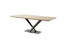 Baumkantentisch >GRAVINA< in naturfarben/ schwarz - 200x74x100 (BxHxT)