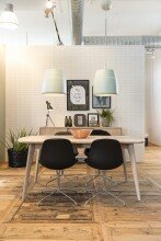 Kulissen-Esstisch >Marte< in Eiche weiss pigmentiert, MDF - 180x76x102cm (BxHxT)