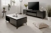 Wohnzimmer-Set >Bertrix< in Schiefer dunkel /...