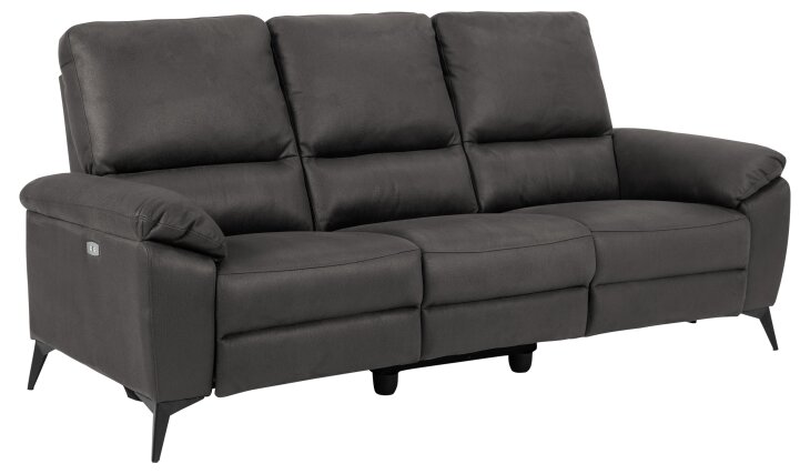 3-Sitzer >Rana< in Grau, Polyester, Stahl - 215x103x99cm (BxHxT)