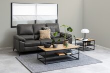 3-Sitzer >Rana< in Grau, Polyester, Stahl - 215x103x99cm (BxHxT)