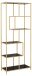 Standregal >Seaford< in schwarz, gold, MDF, Stahl - 77x185x35cm (BxHxT)