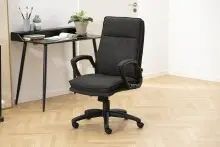Schreibtischstuhl >Brad< in Grau, Polyester -...