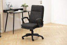 Schreibtischstuhl >Brad< in Grau, Polyester -...