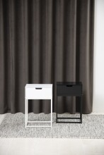 Nachttisch >Mitra< in weiss, MDF, Stahl - 40x61,5x30cm (BxHxT)