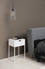 Nachttisch >Mitra< in weiss, MDF, Stahl -...