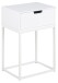 Nachttisch >Mitra< in weiss, MDF, Stahl - 40x61,5x30cm (BxHxT)
