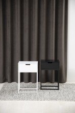 Nachttisch >Mitra< in schwarz, MDF, Stahl - 40x61,5x30cm (BxHxT)