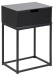 Nachttisch >Mitra< in schwarz, MDF, Stahl - 40x61,5x30cm (BxHxT)