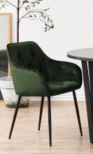 Armlehnstuhl >Brooke< (2er-Set) in waldgrün, Polyester, Stahl - 58x83x55 (BxHxT)