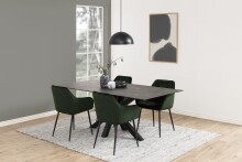 Armlehnstuhl >Brooke< (2er-Set) in waldgrün, Polyester, Stahl - 58x83x55 (BxHxT)