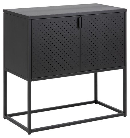 Anrichte >Newton< in schwarz, Stahl - 82x80x40cm (BxHxT)