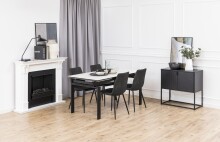 Anrichte >Newton< in schwarz, Stahl - 82x80x40cm (BxHxT)