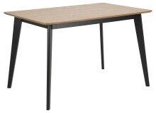 Esstisch >Roxby< in Eiche, Schwarz, MDF, Rubberwood...