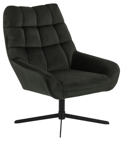 Loungesessel >Paris< in dunkelgrün, Polyester, Stahl - 73x88x82cm (BxHxT)