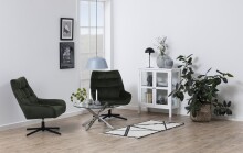 Loungesessel >Paris< in dunkelgrün, Polyester, Stahl - 73x88x82cm (BxHxT)