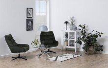 Loungesessel >Paris< in dunkelgrün, Polyester, Stahl - 73x88x82cm (BxHxT)