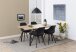 Esstisch >Cenny< in Wildeiche, MDF, Stahl - 160x75x90cm (BxHxT)