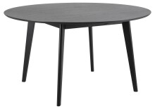 Esstisch >Roxby< in schwarz, MDF, Rubberwood -...