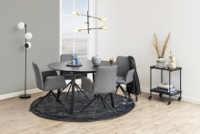 Esstisch >Roxby< in schwarz, MDF, Rubberwood - 76x140cm (HxD)