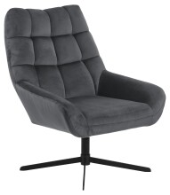 Loungesessel >Paris< in Grau, Polyester, Stahl - 73x88x82cm (BxHxT)