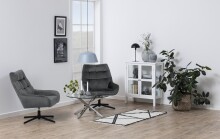 Loungesessel >Paris< in Grau, Polyester, Stahl - 73x88x82cm (BxHxT)