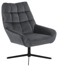 Loungesessel >Paris< in Grau, Polyester, Stahl -...