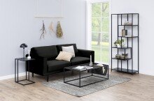 Couchtisch >Seaford< in schwarz, MDF, Stahl - 110x40x60cm (BxHxT)