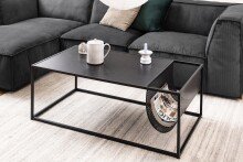 Couchtisch >Seaford< in schwarz, MDF, Stahl -...