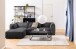 Couchtisch >Seaford< in schwarz, MDF, Stahl - 110x40x60cm (BxHxT)