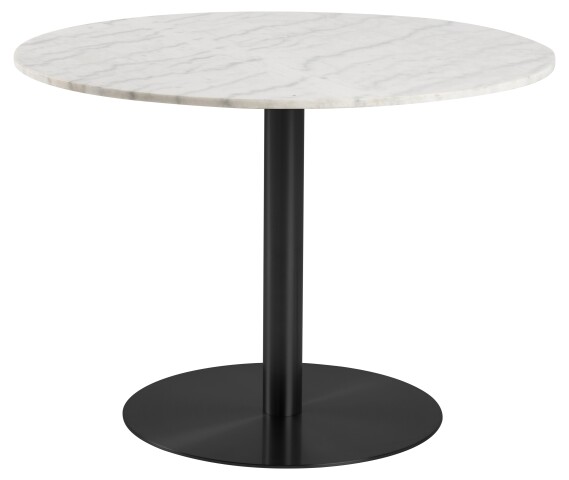 Esstisch >Corby< in weiss, Marmor, Stahl - 75x105cm (HxD)