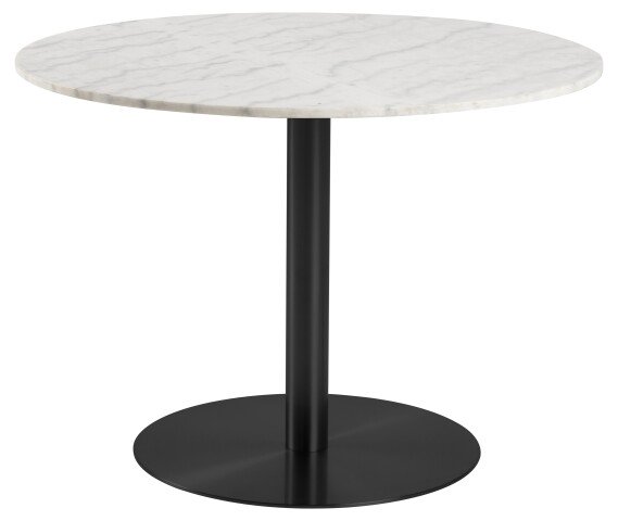 Esstisch >Corby< in weiss, Marmor, Stahl - 75x105cm (HxD)