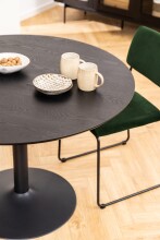 Esstisch >Ibiza< in schwarz, MDF, Stahl - 74x110cm (HxD)