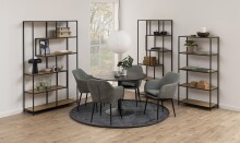 Esstisch >Ibiza< in schwarz, MDF, Stahl - 74x110cm (HxD)