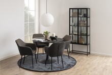 Esstisch >Ibiza< in schwarz, MDF, Stahl - 74x110cm (HxD)
