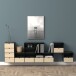 Nachtkommode >Joliet< in schwarz, Stahl, Bambus - 30x30x25cm (BxHxT)