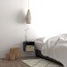 Nachtkommode >Joliet< in schwarz, Stahl, Bambus - 30x30x25cm (BxHxT)