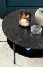 Couchtisch >Goldington< in schwarz, MDF, Stahl - 45x80cm (HxD)