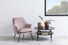 Couchtisch >Goldington< in schwarz, MDF, Stahl - 45x80cm (HxD)