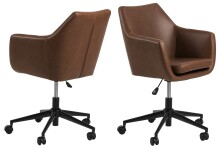 Schreibtischstuhl >Nora< in cognac, Polyurethan, Stahl - 58x91x58cm (BxHxT)