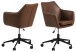 Schreibtischstuhl >Nora< in cognac, Polyurethan, Stahl - 58x91x58cm (BxHxT)