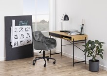 Schreibtisch >Angus< in Wildeiche, MDF, Stahl -...