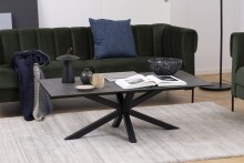 Couchtisch >Heaven< in schwarz, Glas-Keramik, Stahl - 130x46x70cm (BxHxT)