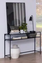 Konsolentisch >Seaford< in schwarz, MDF, Stahl -...