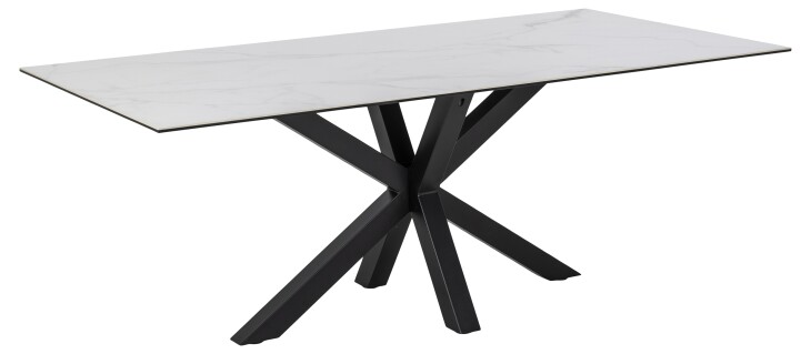 Esstisch >Heaven< in weiss, Glas-Keramik, Stahl - 200x75,5x100cm (BxHxT)