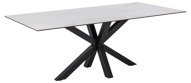 Esstisch >Heaven< in weiss, Glas-Keramik, Stahl - 200x75,5x100cm (BxHxT)