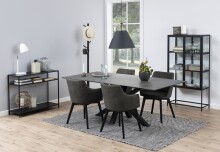 Armlehnstuhl >Bella< (2er-Set) in anthrazit, Polyester - 62x80x59cm (BxHxT)
