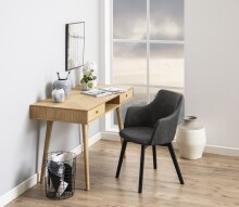 Armlehnstuhl >Bella< (2er-Set) in anthrazit, Polyester - 62x80x59cm (BxHxT)