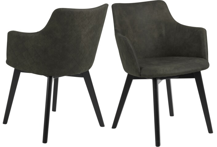 Armlehnstuhl >Bella< (2er-Set) in olivgrün, Polyester - 62x80x59cm (BxHxT)