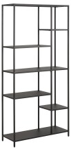 Standregal >Newcastle< in schwarz, Stahl - 79,5x165x30cm (BxHxT)